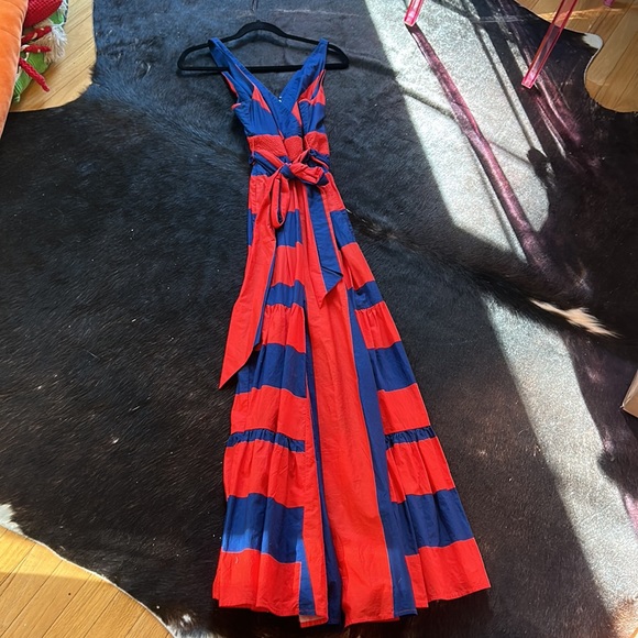 J. Crew V Neck Maxi Dress in Stripe Size 10 - Picture 3 of 3